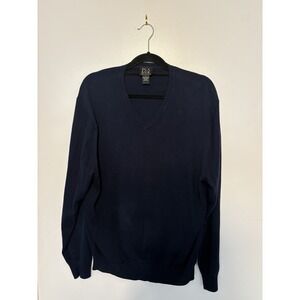 Jos A Bank V Neck Sweater Pullover‎ 100% Pima Cotton Size L
